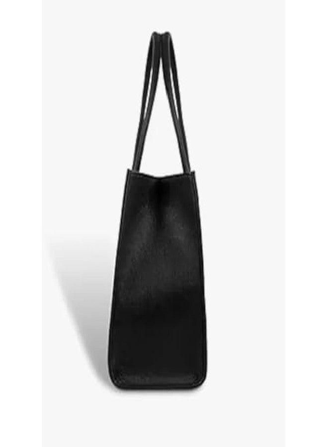 VINNIE Elegant Vegan Leather Tote Bag for Women - Stylish Handbag with Mandala Design, Spacious & Durable - Perfect for Work, Travel & Everyday Use (Black) - Image 4